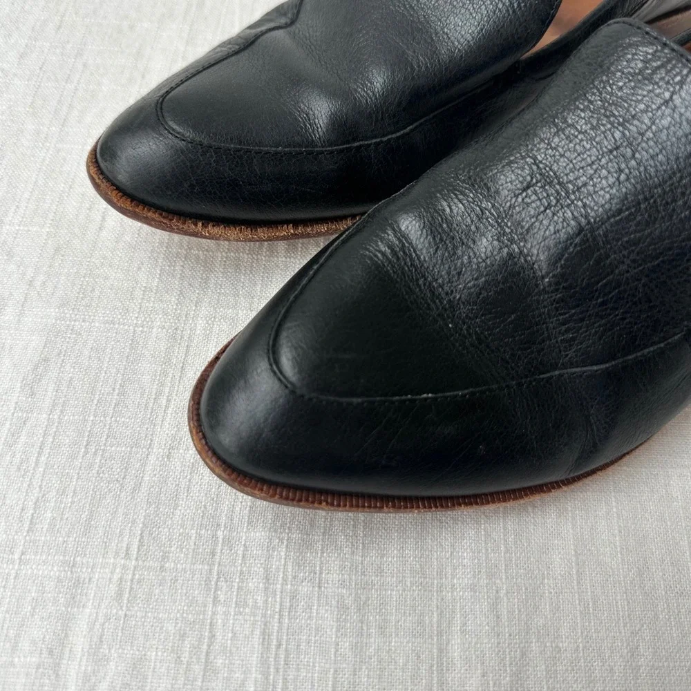 Madewell Frances Loafer True Black Leather Pointed Toe Flat H2419 Womens 7.5